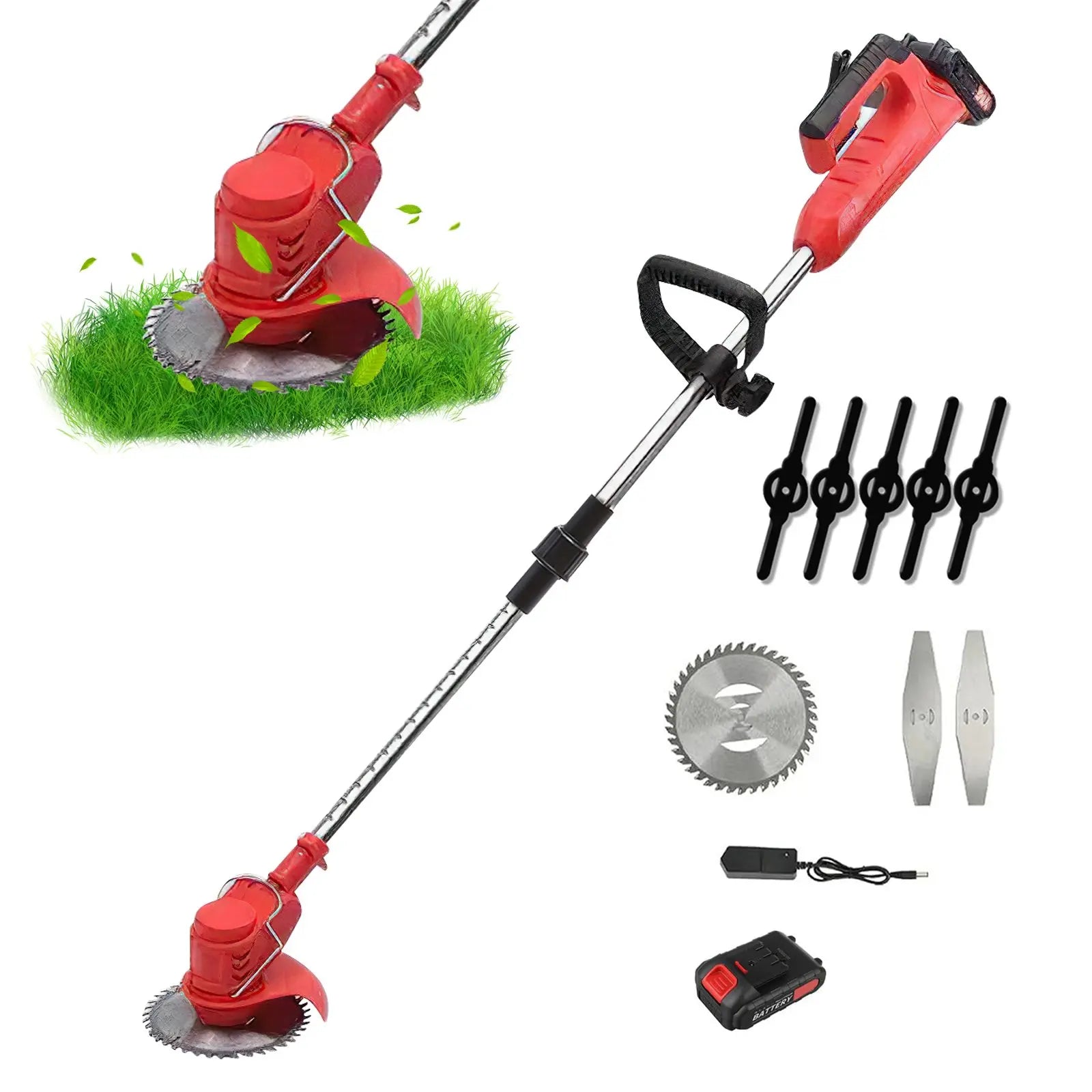 850W/650W Electric Cordless Grass Trimmer 18000PRM Handheld fuel Cup Adjustable Weeder Garden Tool With 2PCS 21V Battery