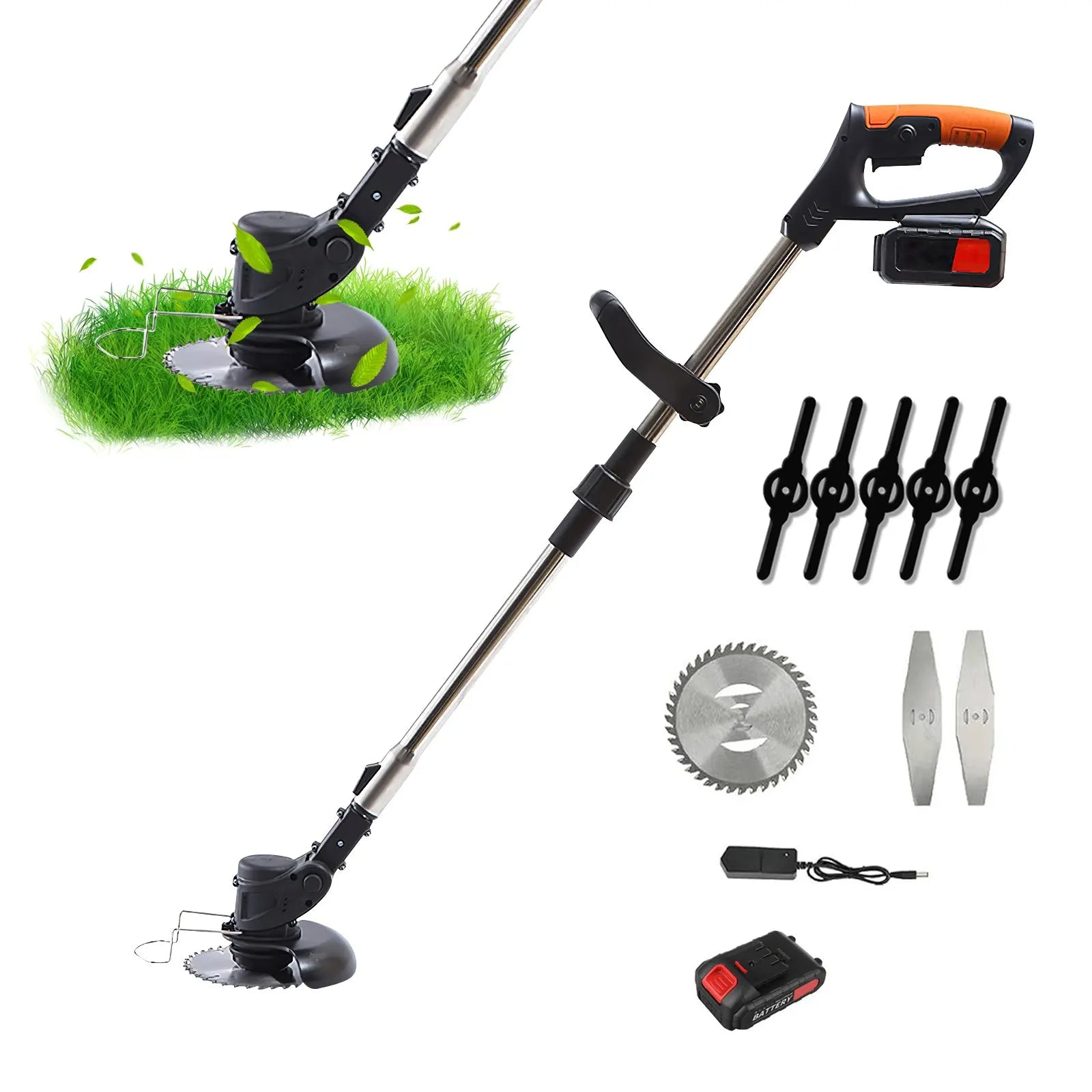 850W/650W Electric Cordless Grass Trimmer 18000PRM Handheld fuel Cup Adjustable Weeder Garden Tool With 2PCS 21V Battery