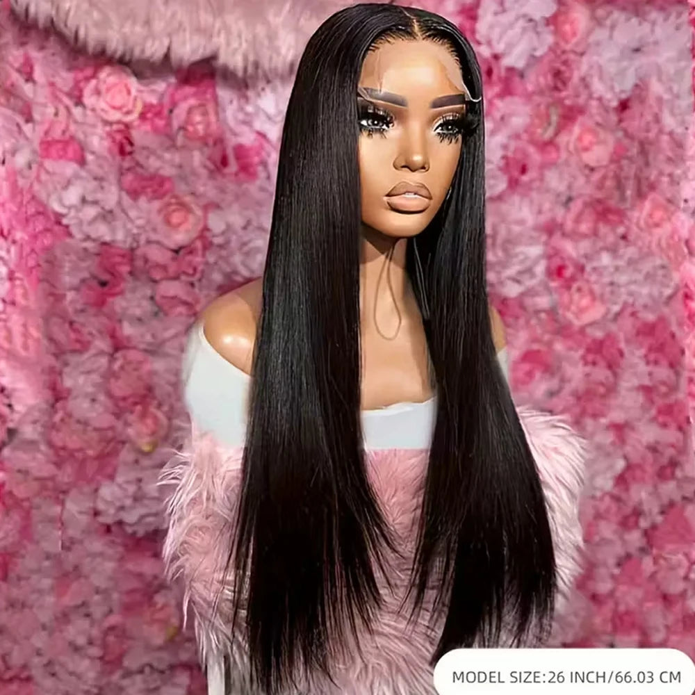 40inch Peruvian Real Human Hair 4x4 Closure Wig Straight HD 13x4 Lace Frontal Wigs Pre Plucked Straight 13x6 Lace Front Wigs