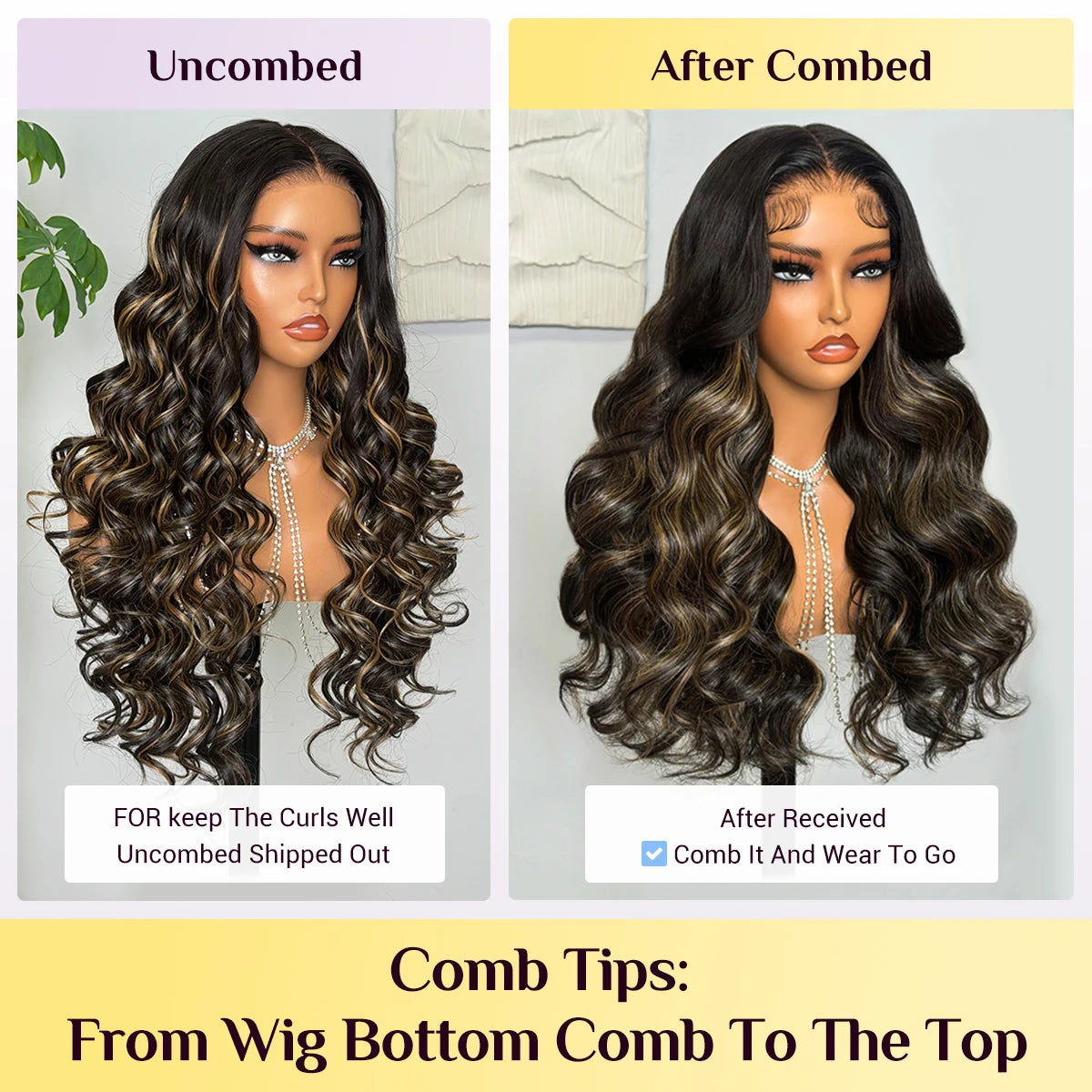 30Inch Ready to Wear and Go 6x6x1 HD Glueless Wig Body Wave Mixed Blend Hair 50% Human Hair Pre Plucked Pre Cut Lace 180%