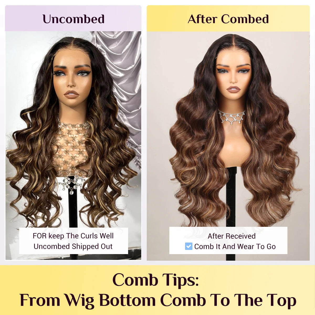 30Inch Ready to Wear and Go 6x6x1 HD Glueless Wig Body Wave Mixed Blend Hair 50% Human Hair Pre Plucked Pre Cut Lace 180%