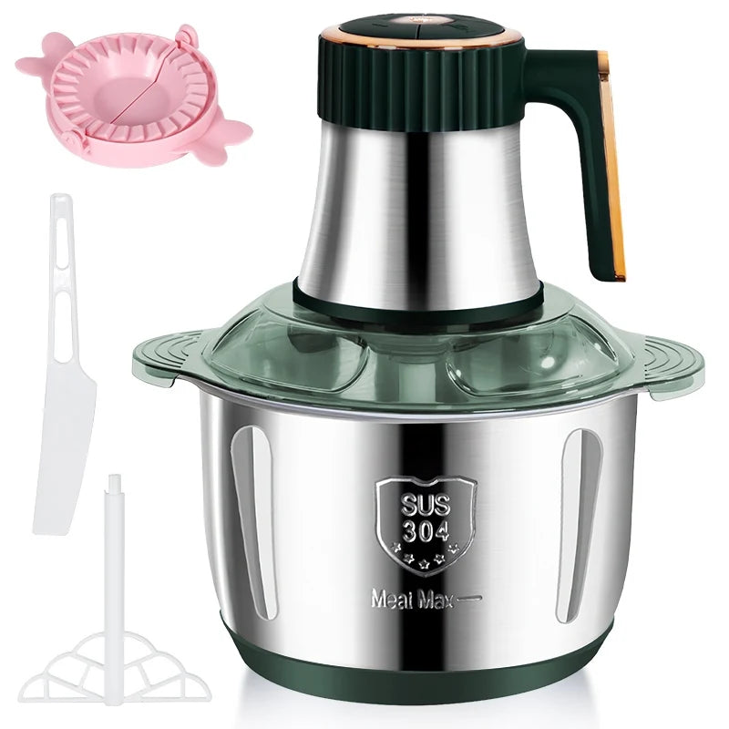 5L Electric Meat 5gear Grinders Food Crusher Stainless Steel Multifunctional Vegetable Slicer Processor Chopper