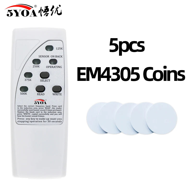 4 Frequency Rfid Card Reader Writer 125KHz Copier Duplicator ID Tags Programmer Light Indicator EM4305 T5577 Key  Keyfob