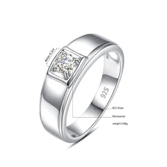 0.4ct 3mm DF Color Moissanite Rings For Men 100% 925 Sterling Silver Certified Wedding Engagement Jewelry Diamond Test Pass Gift