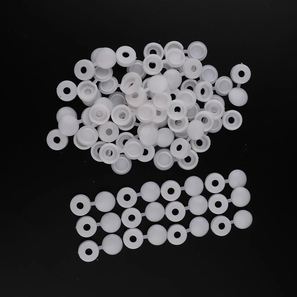 50pcs Plastic Hinged Car Number Plate Fixing Screws Furniture Decorative Screw Cover Caps Exterior Parts