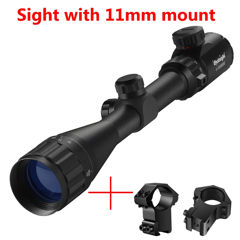 4-16X40 AOEG Rifle Scopes Red and Green Illuminated Hunting Scopes Tactical Optical Scope Riflescopes Airsoft Sight