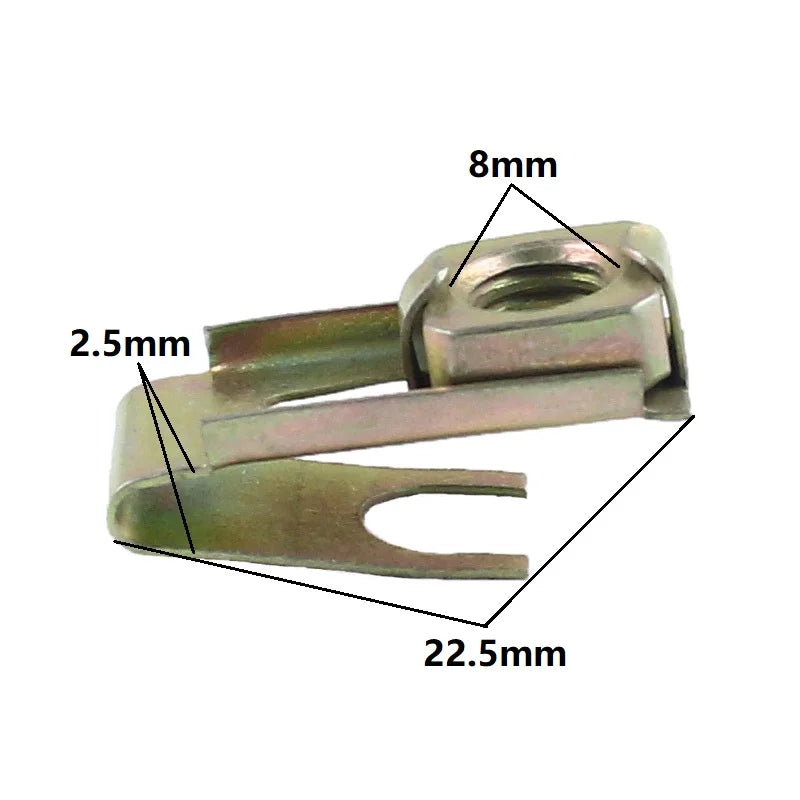 10 Pcs 6mm 8mm Screw Metal Clips Plate U-Type Clips Speed Nuts For Car License Plate Fender Universal