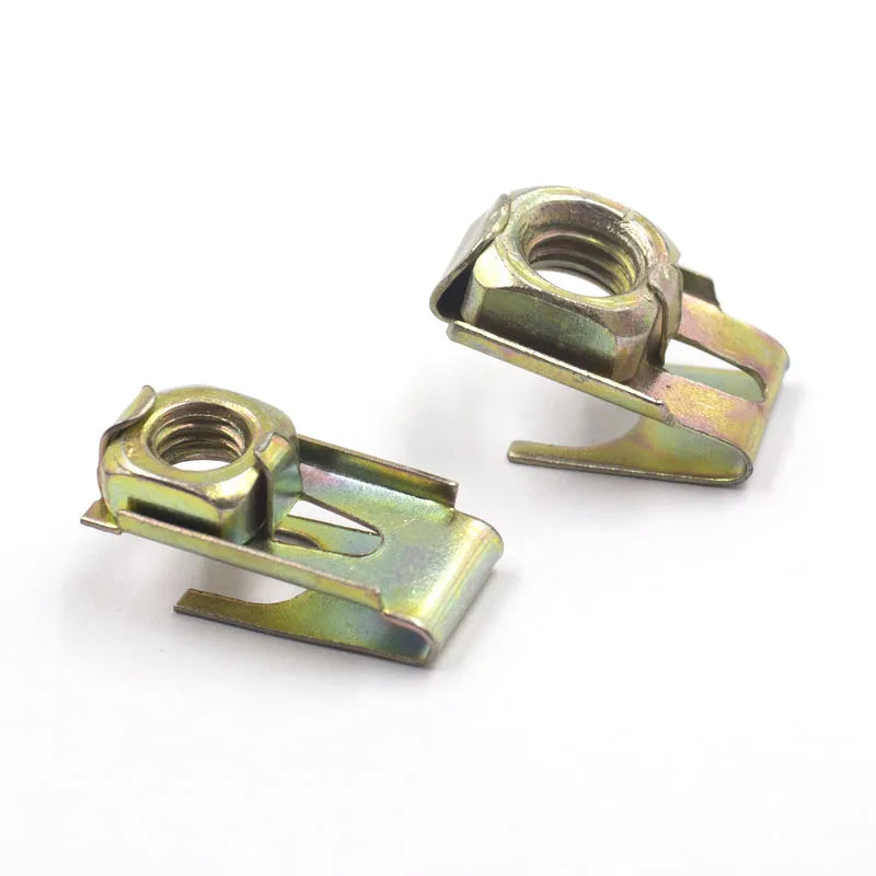 10 Pcs 6mm 8mm Screw Metal Clips Plate U-Type Clips Speed Nuts For Car License Plate Fender Universal