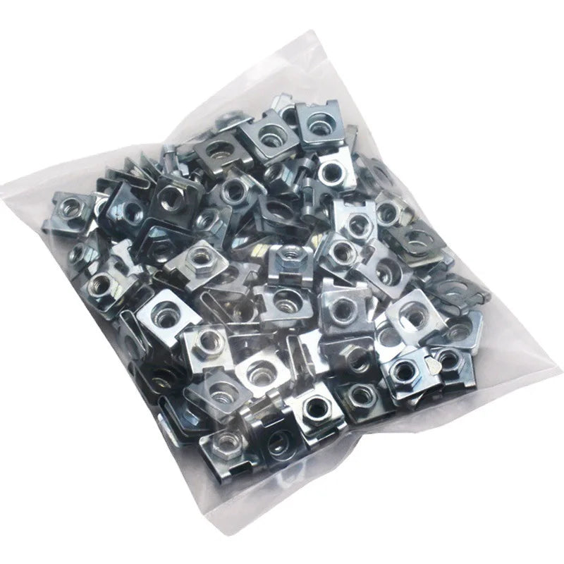 20Pcs Auto Metal Clips M6 for Car Motor Tread Panel Spire Nut Fairing Clip Fastener U-Type Plate Nut Speed Zinc Mounting Clamp