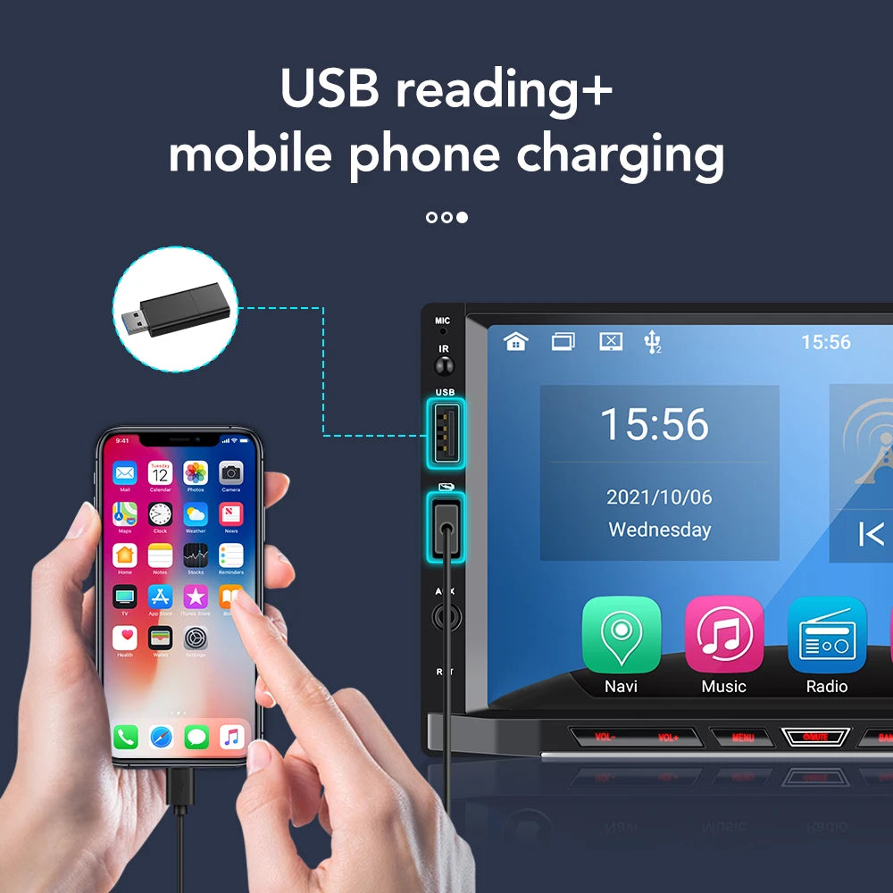 Car Radio 2 Din Android 11 Carplay Android Auto Car Stereo Multimedia Player Universal 7 Inch GPS Bluetooth RDS For VW Nissan