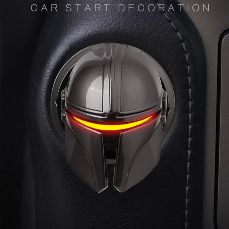 3D Mandalorian Car Engine Ignition Start Stop Push Button Switch Button Cover Sticker Auto Interior Accessories