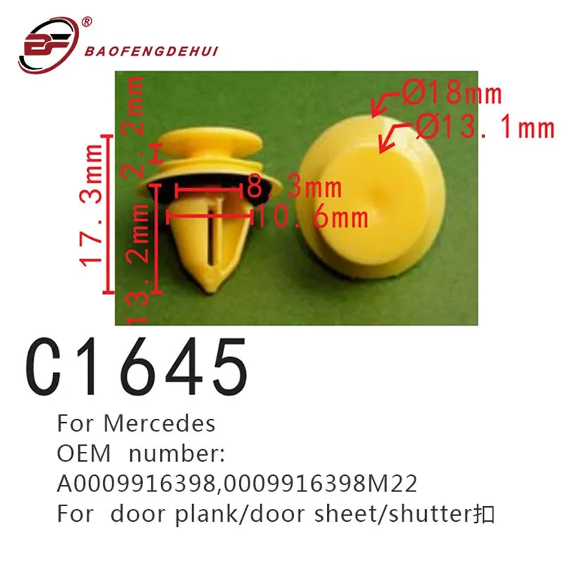 25Pcs Car Door Panel Clips Hole With Seal Ring Plastic Rivets Fastener Push Clip For For Mercedes-Benz W164 W251 Car Accessories