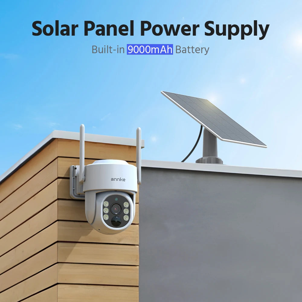 Annke 4MP solar security cameras 4CH Wireless NVR 4mm color night vision camera battery Audio 2.4G 5.8G dual-band WIFI Camera