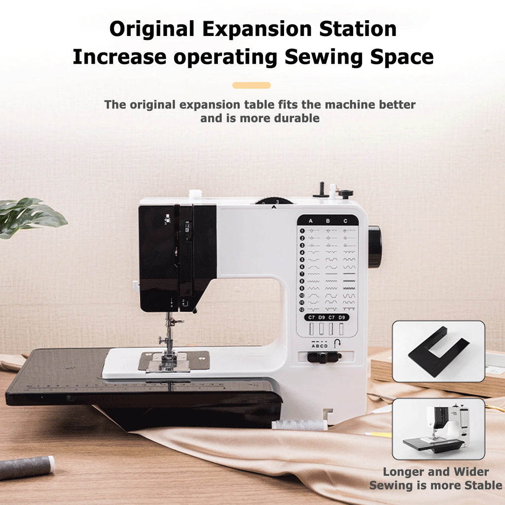 12 Stitches Mini Sewing Machine Electric Double Thread Sewing Machine with Extension Table EU Automatic winding design