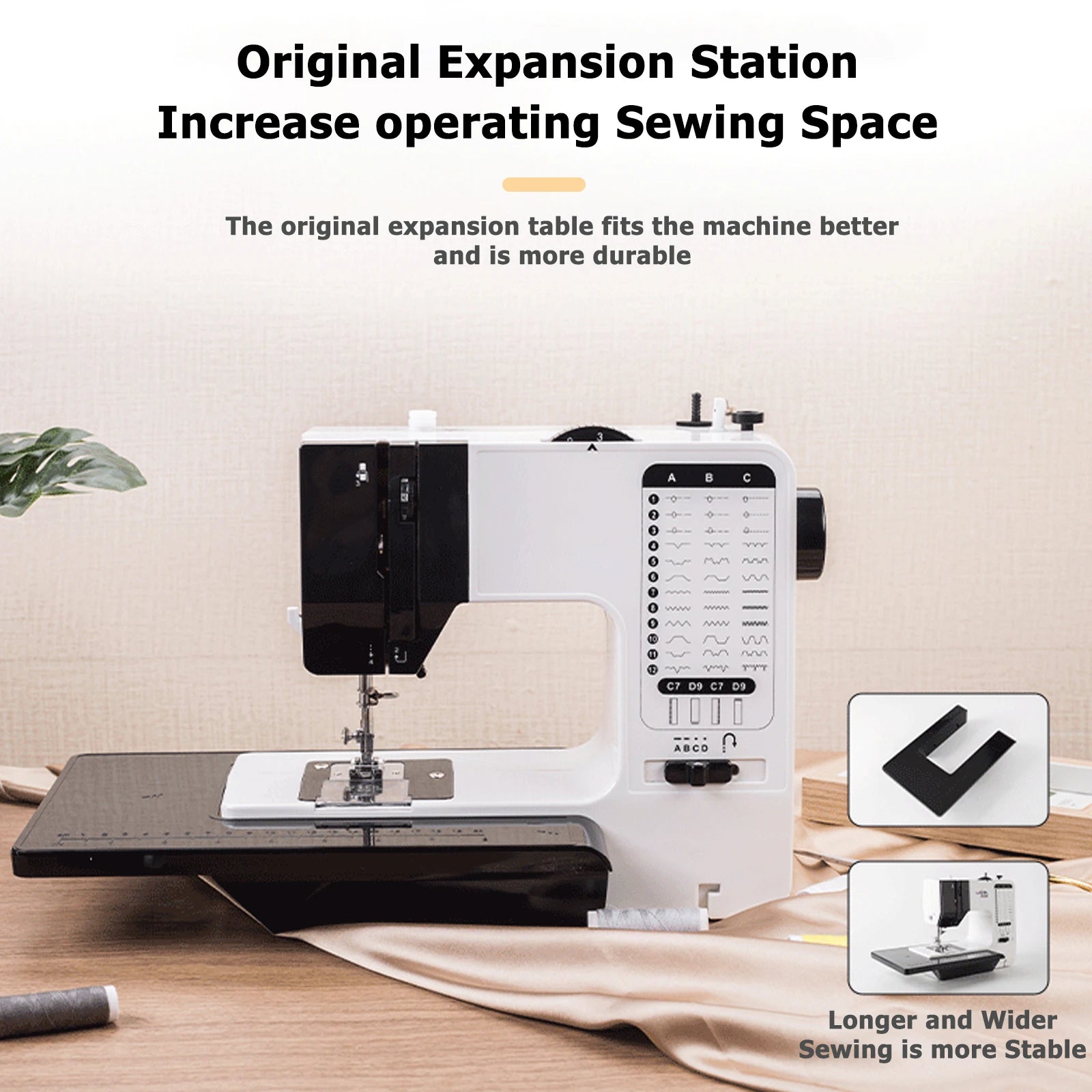 12 Stitches Mini Sewing Machine Electric Double Thread Sewing Machine with Extension Table EU Automatic winding design