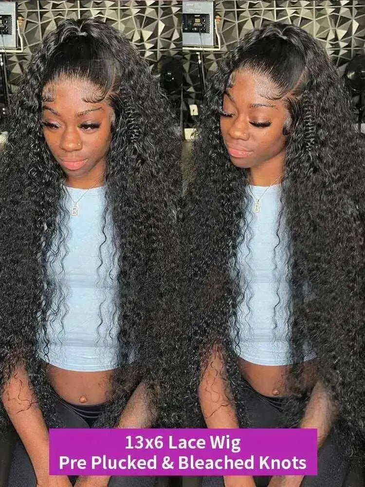 40 42 Inch Deep Wave Frontal Wig 13x4 13x6 HD Lace Frontal Human Hair Wigs 250%  Jerry Kinky Curly Lace Front Human Hair Wigs