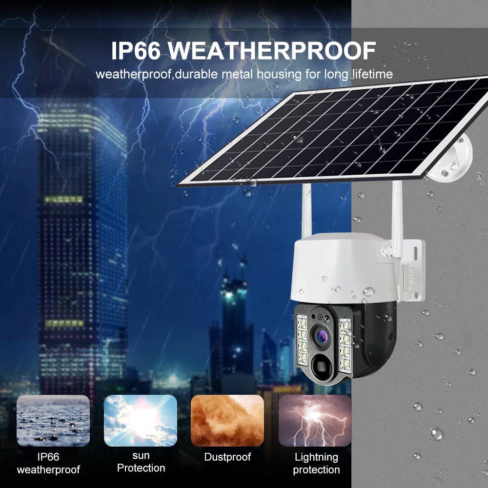 V380 pro 8MP 4K Solar Powered Outdoor Security Camera with 4G SIM Slot Wireless PIR Human Detection Waterproof CCTV Surveil