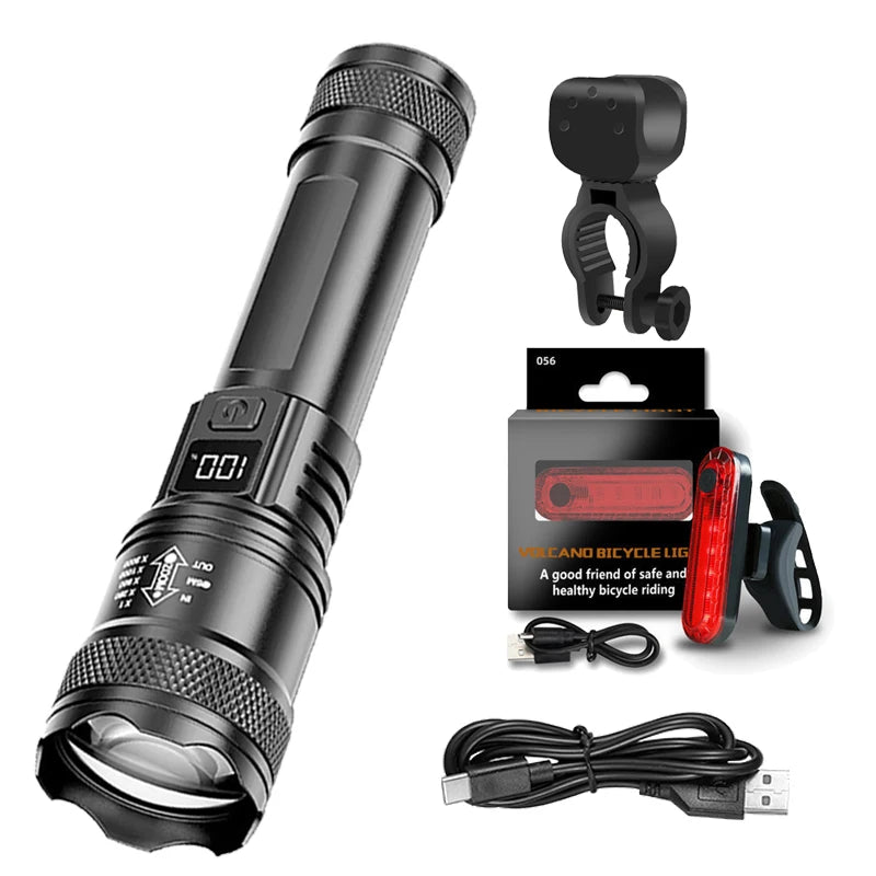 Bicycle Light P50 LED Front USB Rechargeable MTB Mountain Bicycle Lamp 2000LM Bike Headlight Flashlight Cycling Scooter Tail