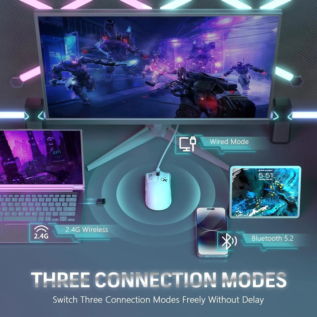 ATTACK SHARK X11 Gaming Mouse with Magnetic Charging Dock, PAW3311 Gaming Sensor, 22000 DPI