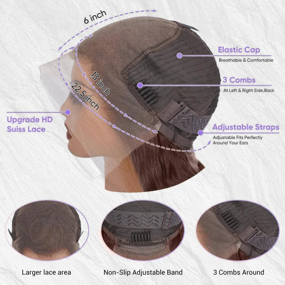 30 40 Inch Body Wave Human Hair Wigs 13X6 Hd Lace Frontal Wig 250 Density Lace Front Wig Brazilian Natural Color For Black Women