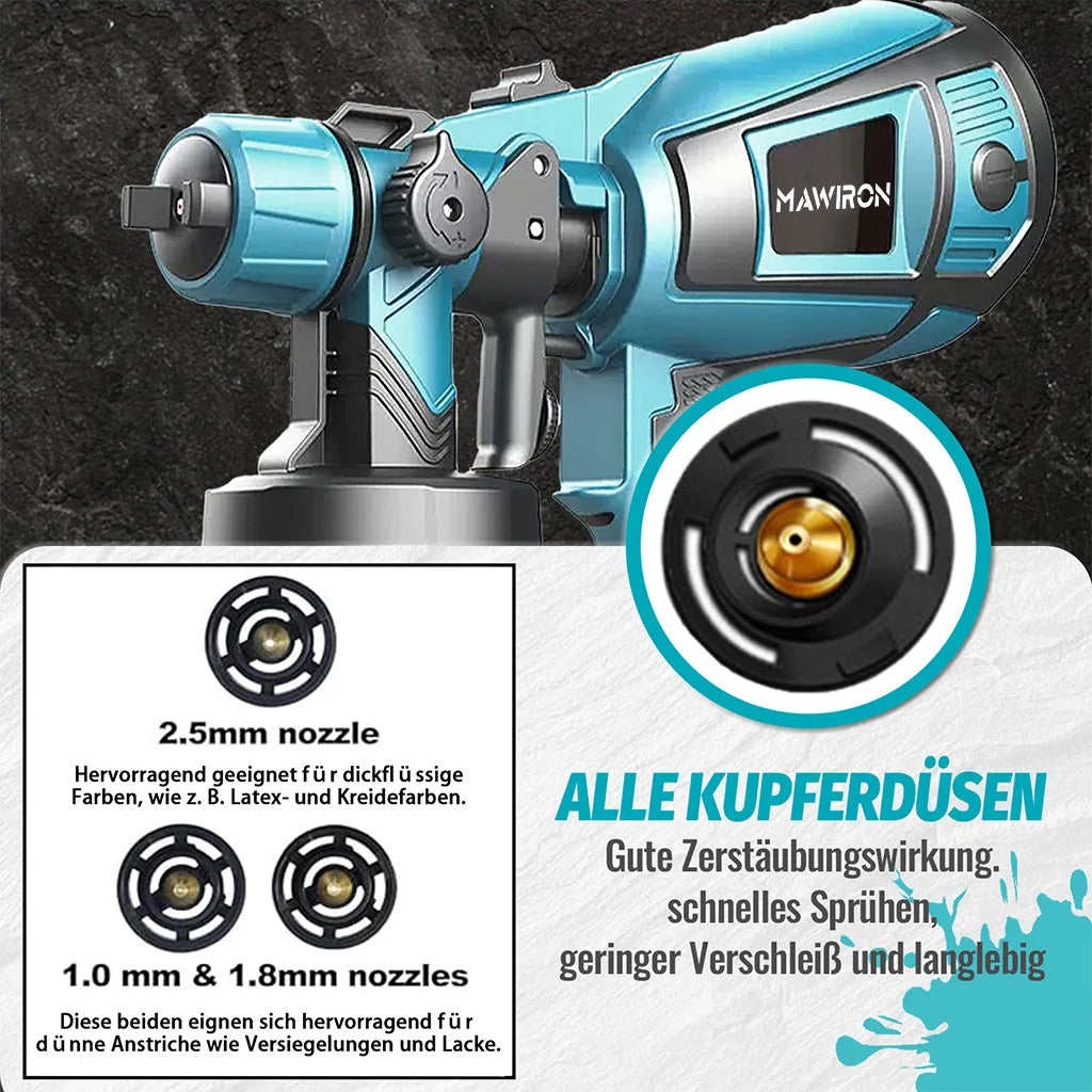 Cordless Paint Sprayer Compatible with Makita Battery, Fence Paint Sprayer, HVLP Spray Gun with 2Battery for Interior Exterior