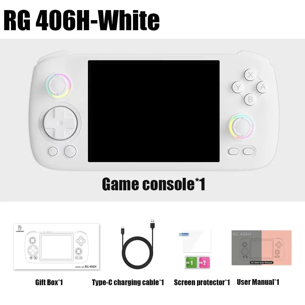 Anbernic RG406H Android Handheld Game Console - 4 Inch IPS Screen, 8GB+128GB, 5000mAh | Gaming for PS2/PSP HDMI Output & TV Mode
