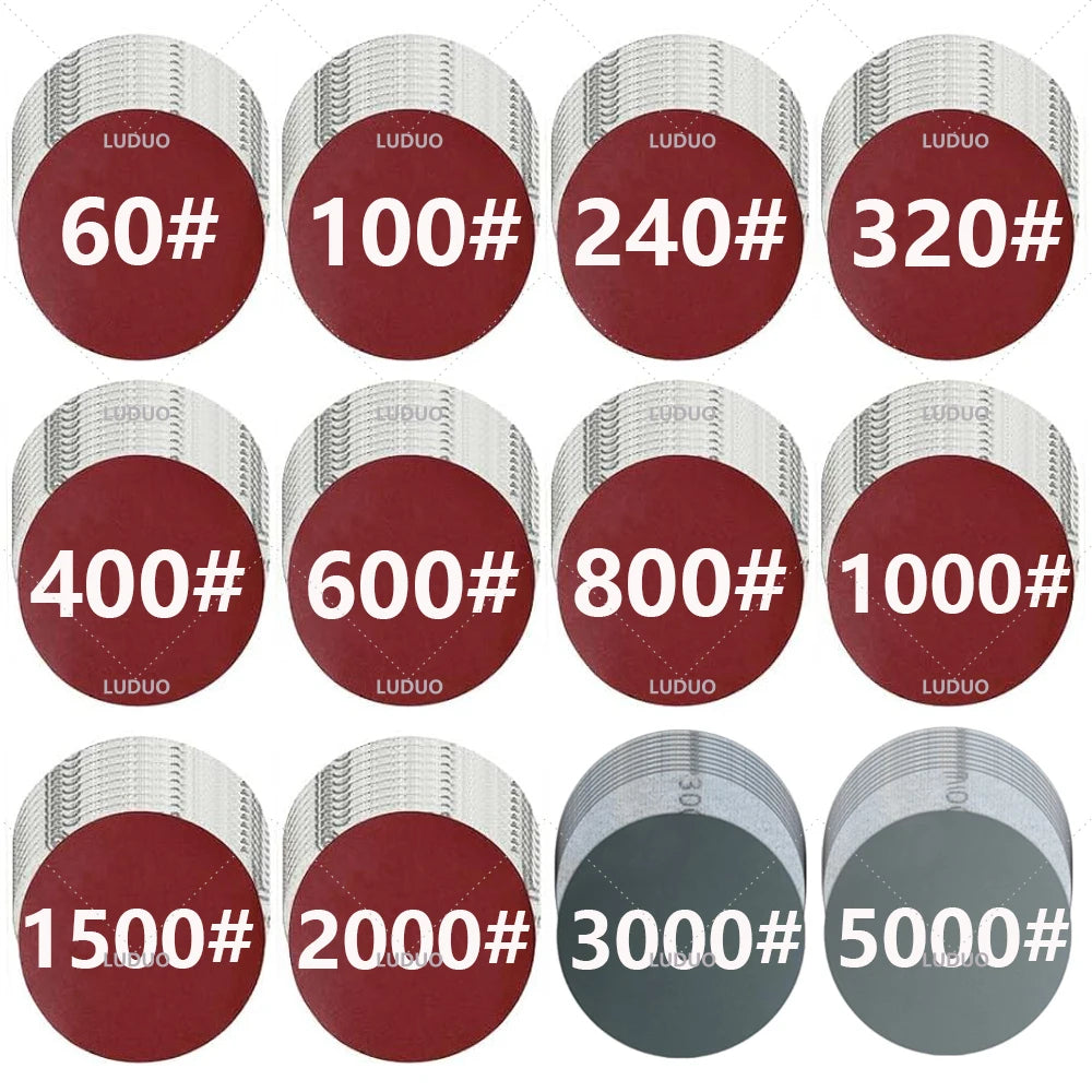 3/4/5/6inch Sanding Disc Round Sandpaper Sheet Set Sand paper Buffing Polishing Pad for Car Polish Sanding Paper