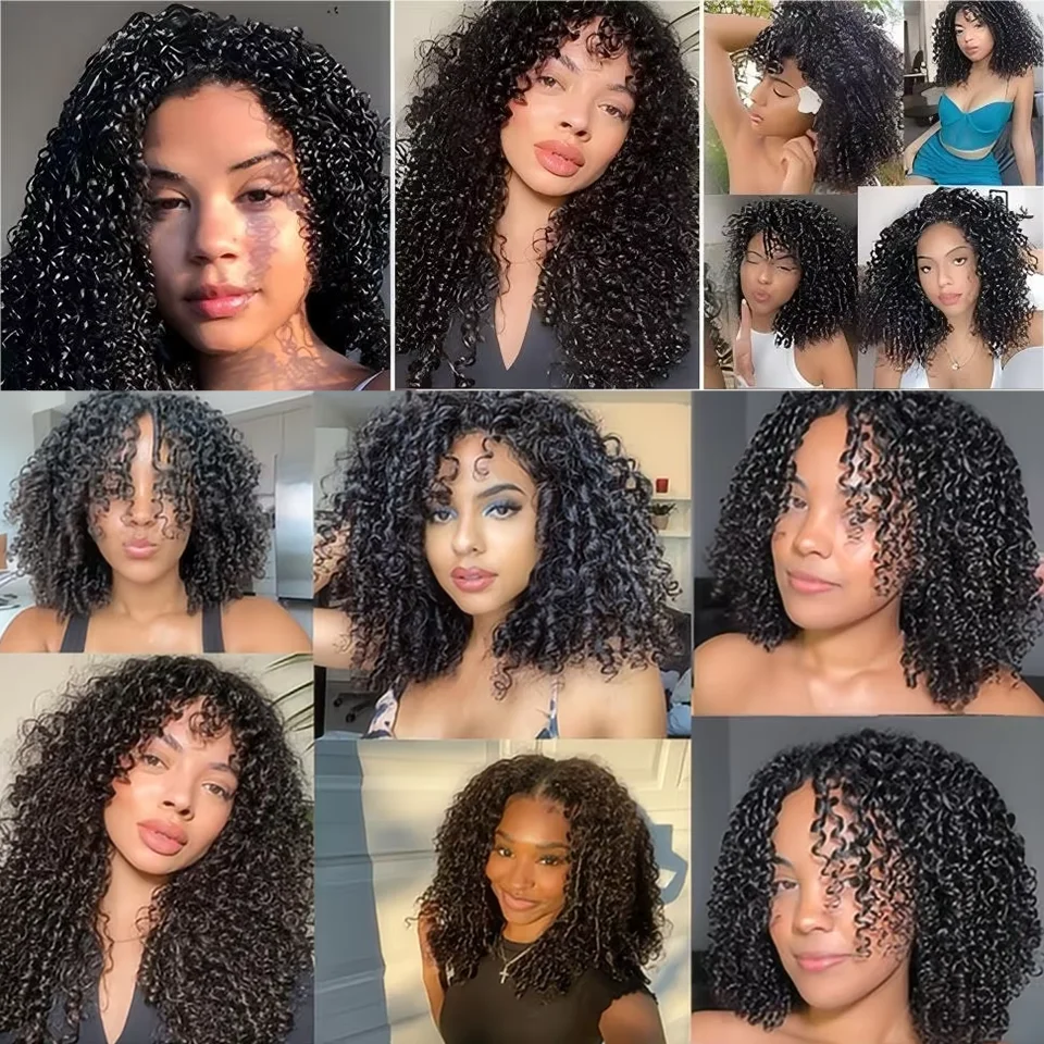 15A Human Hair Bundles Burmese Pixie Curly Brazilian Human Hair Weave 1/3/4 PCS Hair Extension For Women Double Weft Quick Weave