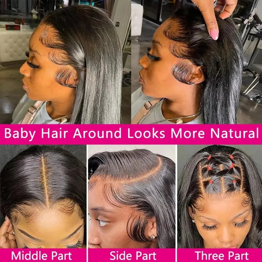 40 44 Inch HD Lace Front Wig Pre Plucked Brazilian Bone Straight Human Hair Wig Transparent 13X4 13X6 Lace Frontal Wig For Women