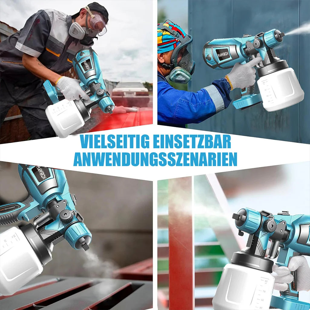 Cordless Paint Sprayer Compatible with Makita Battery, Fence Paint Sprayer, HVLP Spray Gun with 2Battery for Interior Exterior