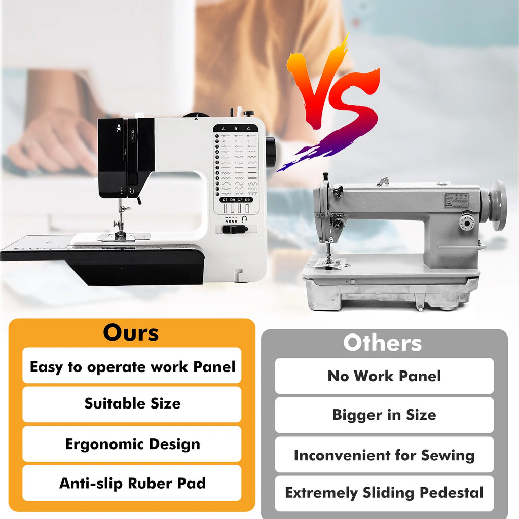 12 Stitches Mini Sewing Machine Electric Double Thread Sewing Machine with Extension Table EU Automatic winding design