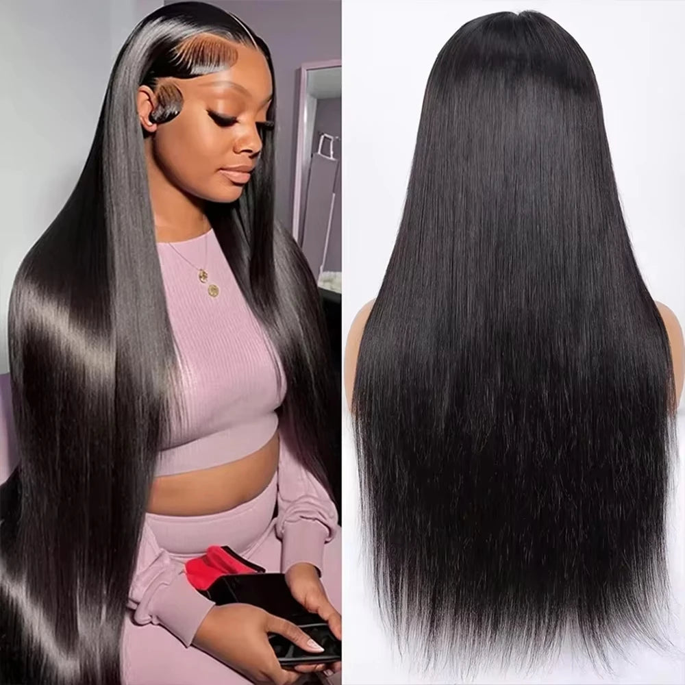 13x6 Straight Human Hair Wigs 360 Full Lace Frontal Wig HD Transparent Lace Wigs For Women Brazilian 30 40 Inch 200 Density