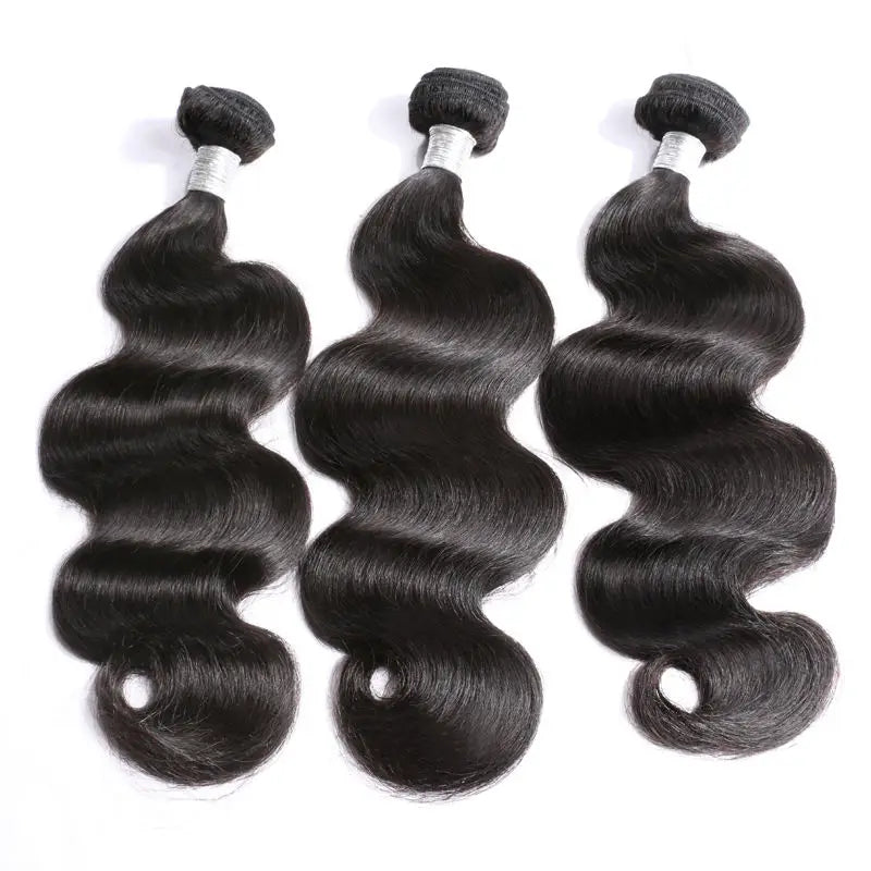 Body Wave Bundles Human Hair 3PCS Brazilian Remy Hair Extensions Natural Black Brazilian Virgin Hair Weave Bundles 14-30 Inches