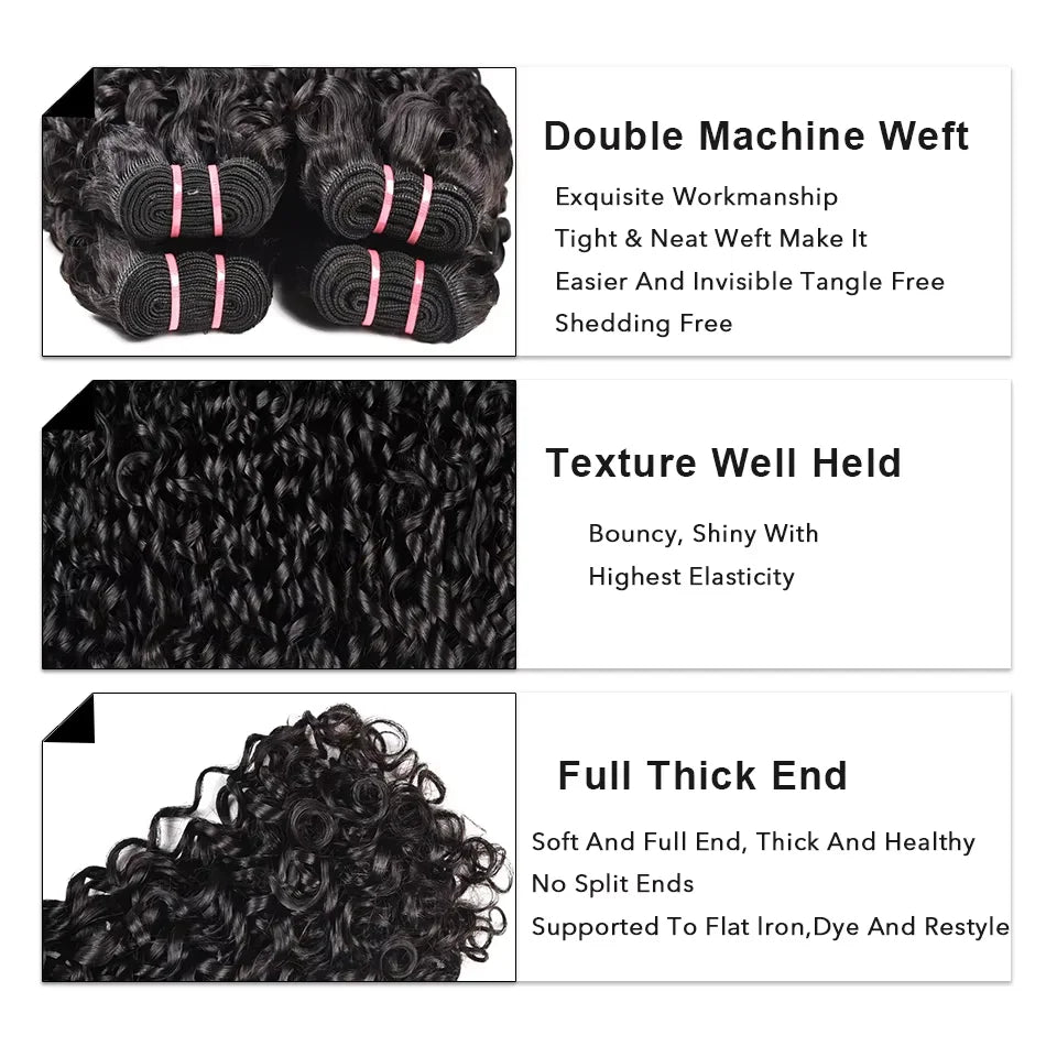 15A Human Hair Bundles Burmese Pixie Curly Brazilian Human Hair Weave 1/3/4 PCS Hair Extension For Women Double Weft Quick Weave