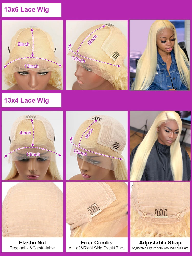 30 40 Inch 613 Honey Blonde 13x6 Hd Transparent Lace Front Human Hair 13x4 Bone Straight Lace Frontal Wig for Women 250 Density