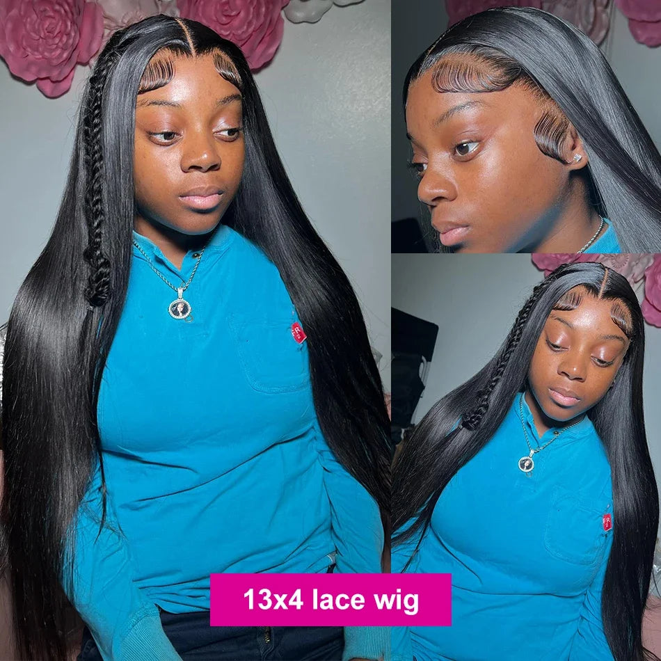 13x6 HD Lace Frontal Wig 100% Raw Human Hair Straight Lace Front Wig 30 40 Inch 13x4HD Lace  Wig 200% Lace Wigs Full Hair