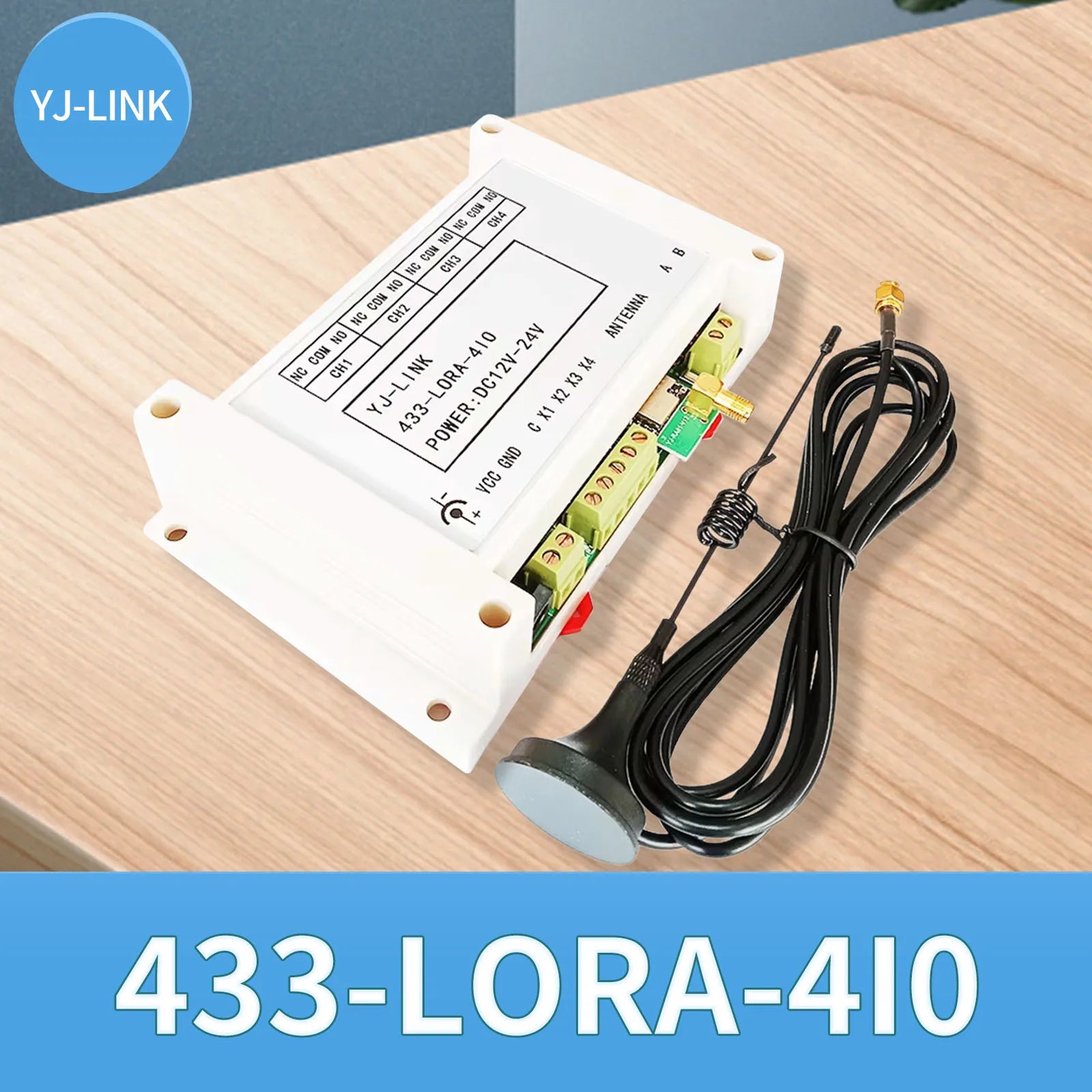 4CH 433MHz Lora Remote I/O Controller Wireless Transmission Point-to-Point Relay Switch Module