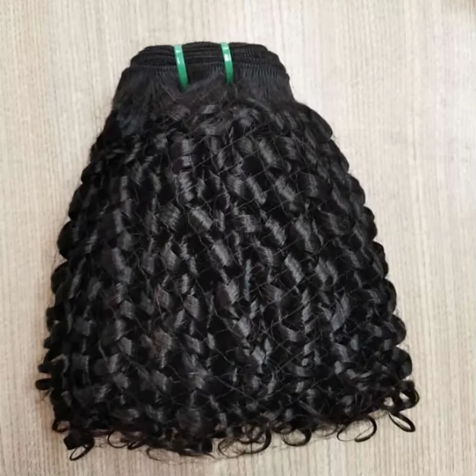 15A Human Hair Bundles Burmese Pixie Curly Brazilian Human Hair Weave 1/3/4 PCS Hair Extension For Women Double Weft Quick Weave