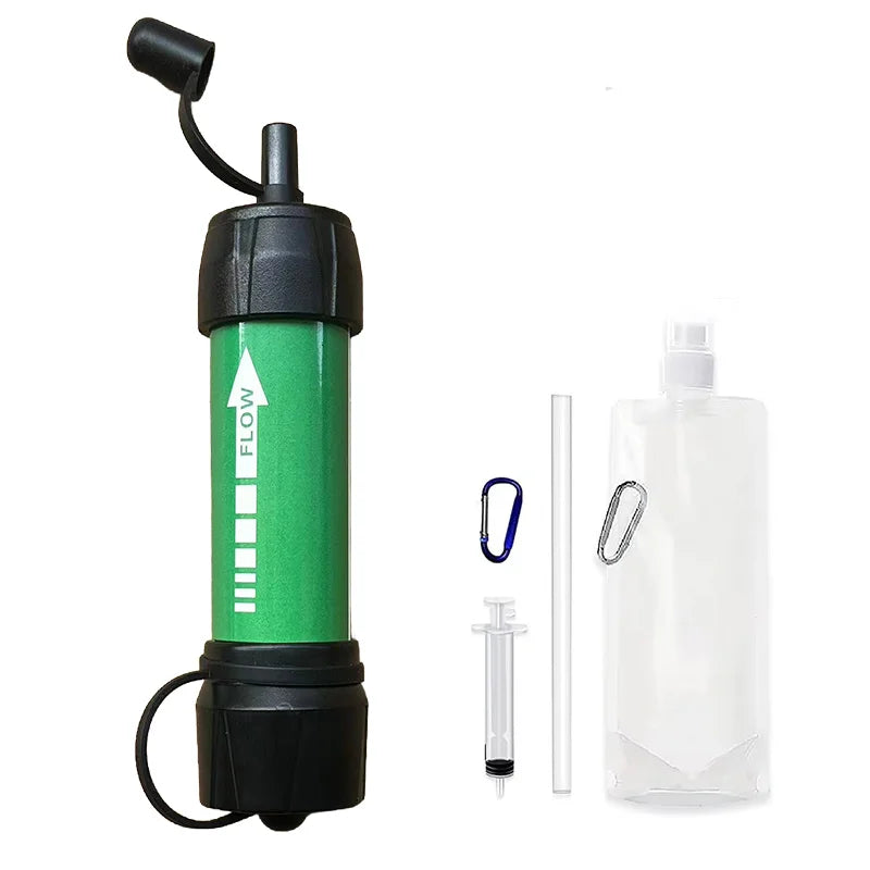 Camping & Survival Emergency Outdoor Portable Water Filter for Hiking - Emergency & Disaster Purifies Water Source On-The-Go