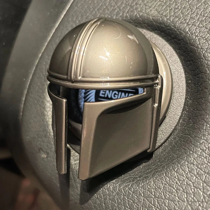 3D Mandalorian Car Engine Ignition Start Stop Push Button Switch Button Cover Sticker Auto Interior Accessories