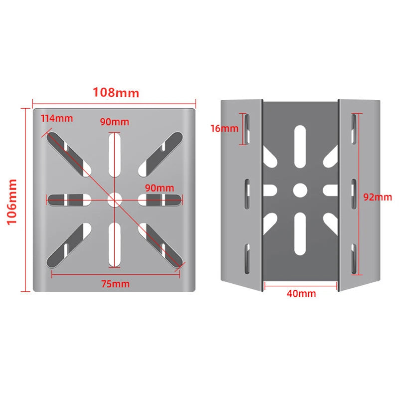 1 Set For Outdoor Pole Monitoring Bracket Univsesial Adapter Plate 100/200mm Long Hoop With Stainless Steel Camera Mount Panel