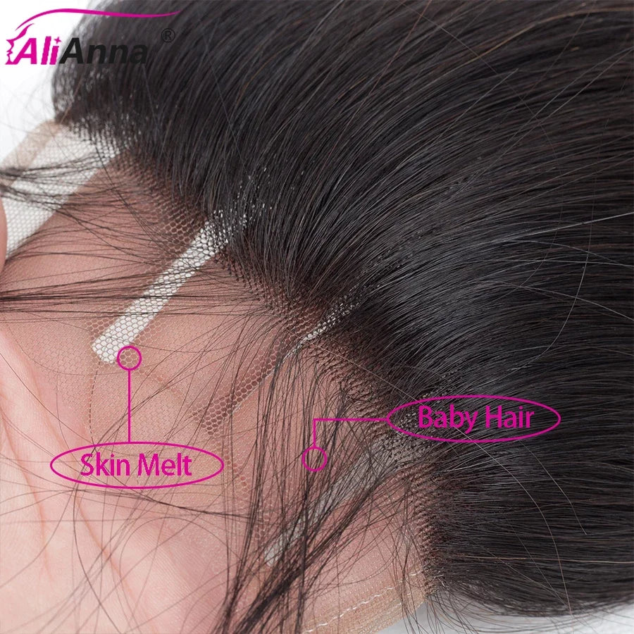 Body Wave Frontal Only ALIANNA 13X4 Lace Frontal 6X6 Lace Closure Human Hair Transparent Lace Frontal Remy Brazilian Hair