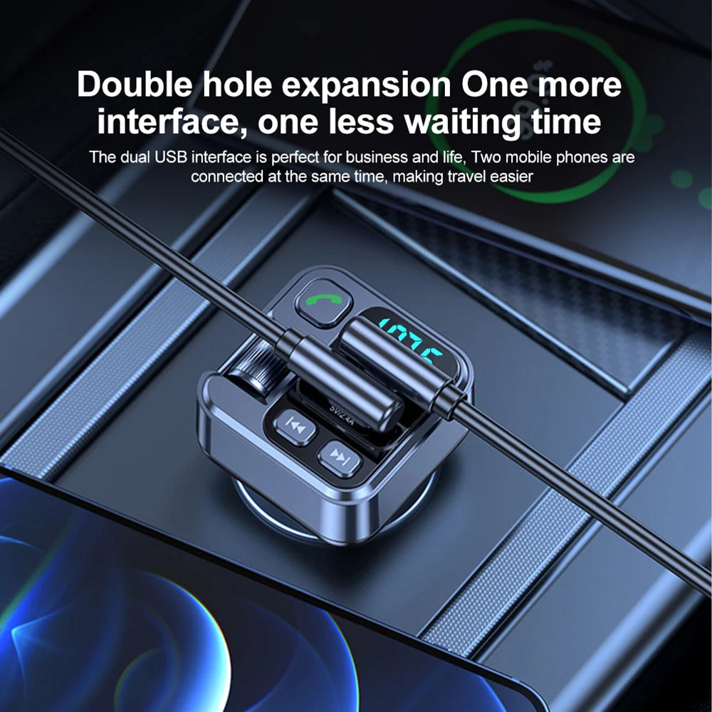 Bluetooth 5.1 Car FM Transmitter Car MP3 Stereo Music Player Handsfree 3.5mm Aux Wireless Car Kit 20W PD USB-C Fast Charger