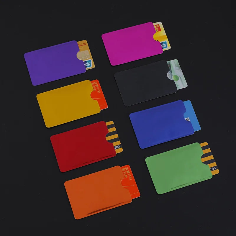 10PCS Anti Rfid Bank Card Holder Metal NFC Blocking Reader Lock ID Credit Card Bag Men Women Laser Aluminium Card Case Protect
