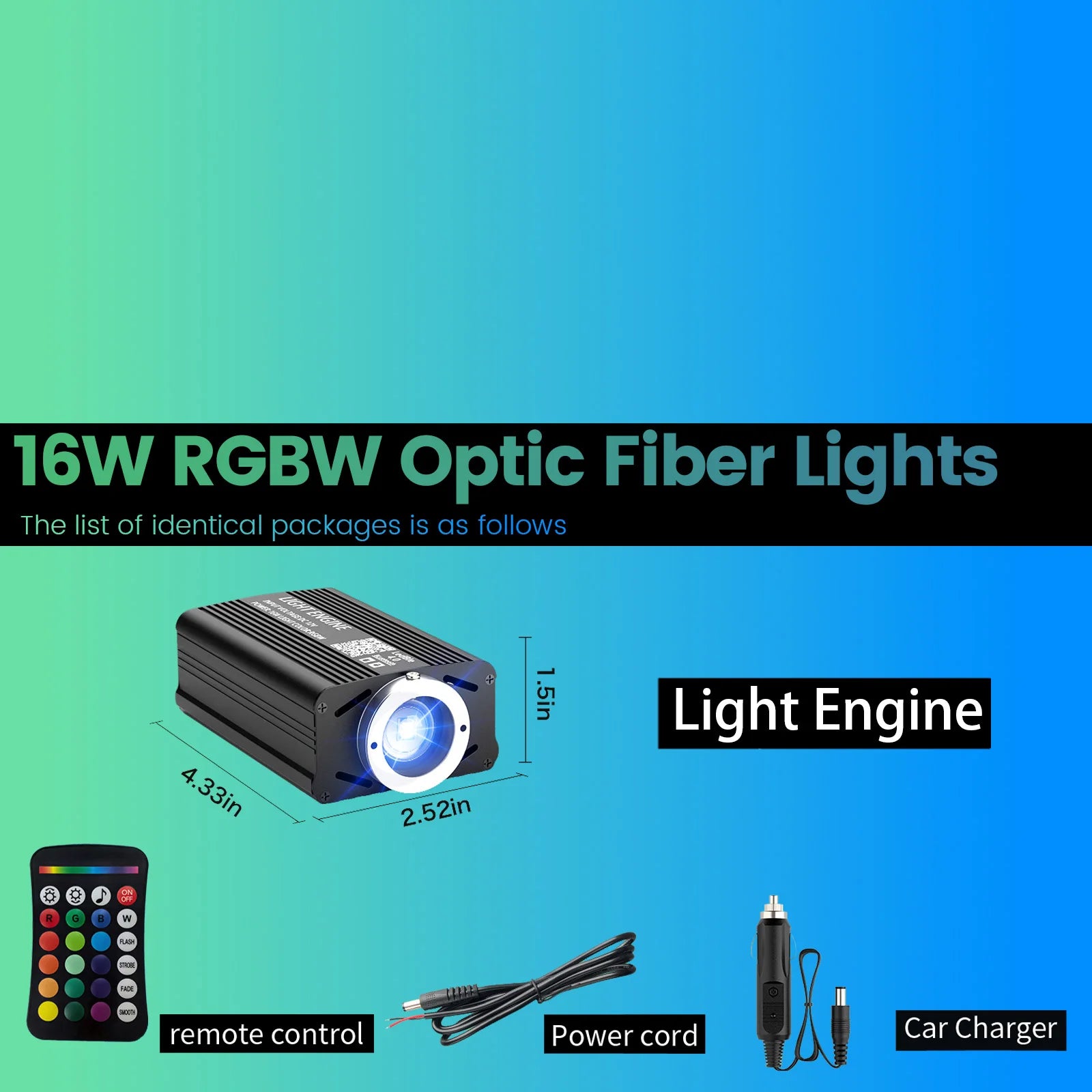 Car Roof Star Light Starry Sky Light RGBW APP Music Remote Control Starry Sky Ceiling Fiber Optic Interior Atmosphere Decorative