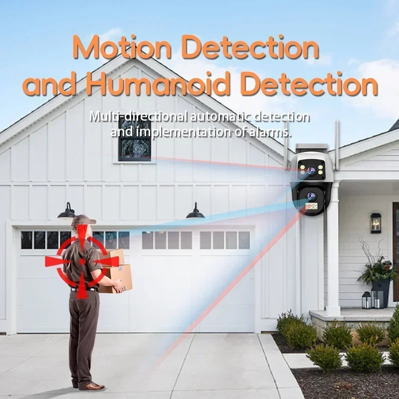 8MP 4K WIFI IP Camera PTZ Outdoor Waterproof Dual Screen AI Human Detection Dual Lens Two-way Audio CCTV Video Security Cameras