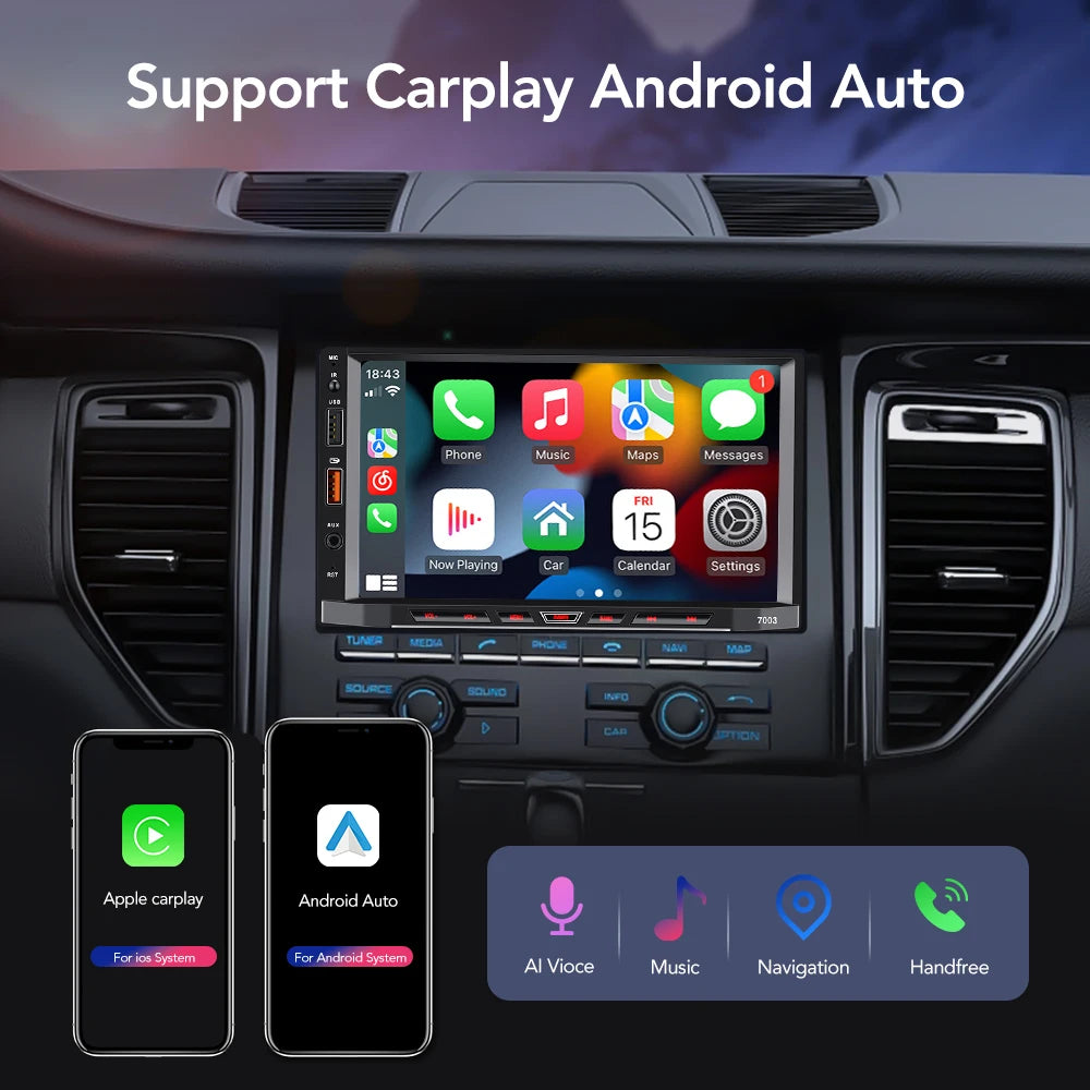Car Radio 2 Din Android 11 Carplay Android Auto Car Stereo Multimedia Player Universal 7 Inch GPS Bluetooth RDS For VW Nissan