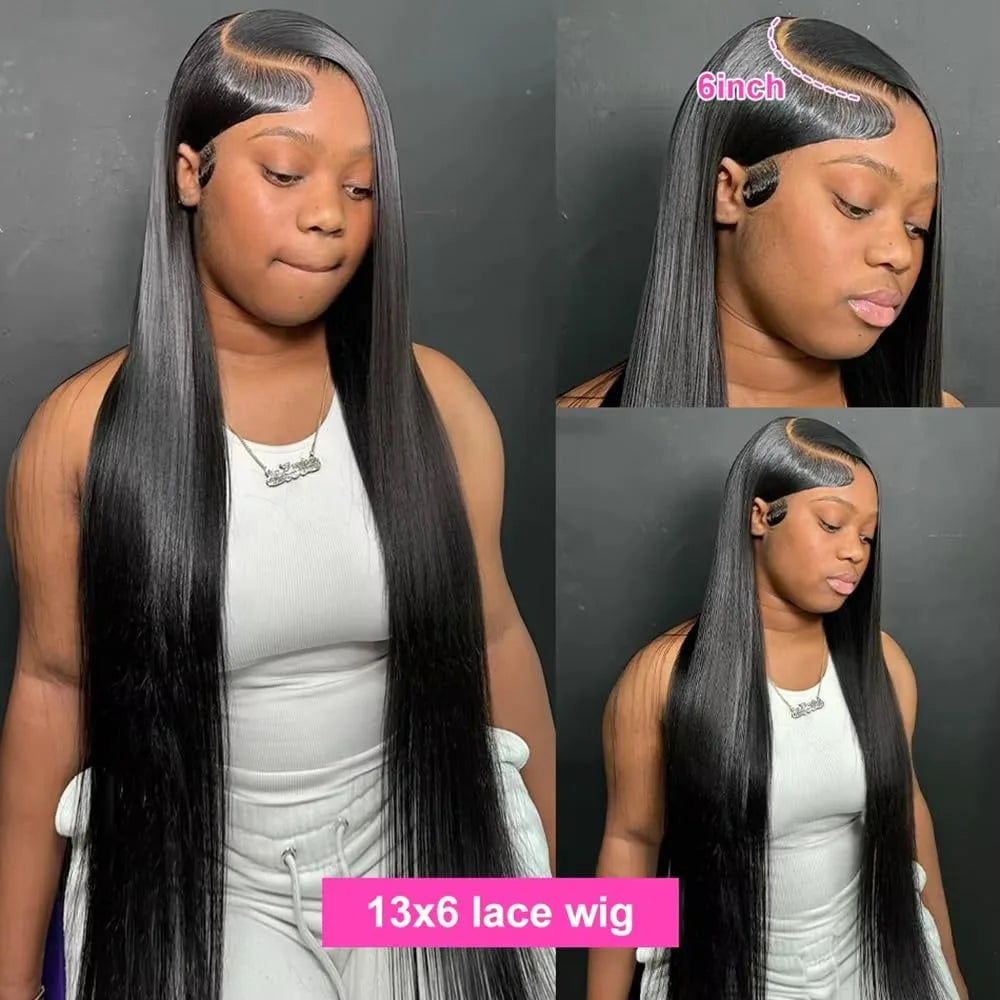 40 44 Inch HD Lace Front Wig Pre Plucked Brazilian Bone Straight Human Hair Wig Transparent 13X4 13X6 Lace Frontal Wig For Women