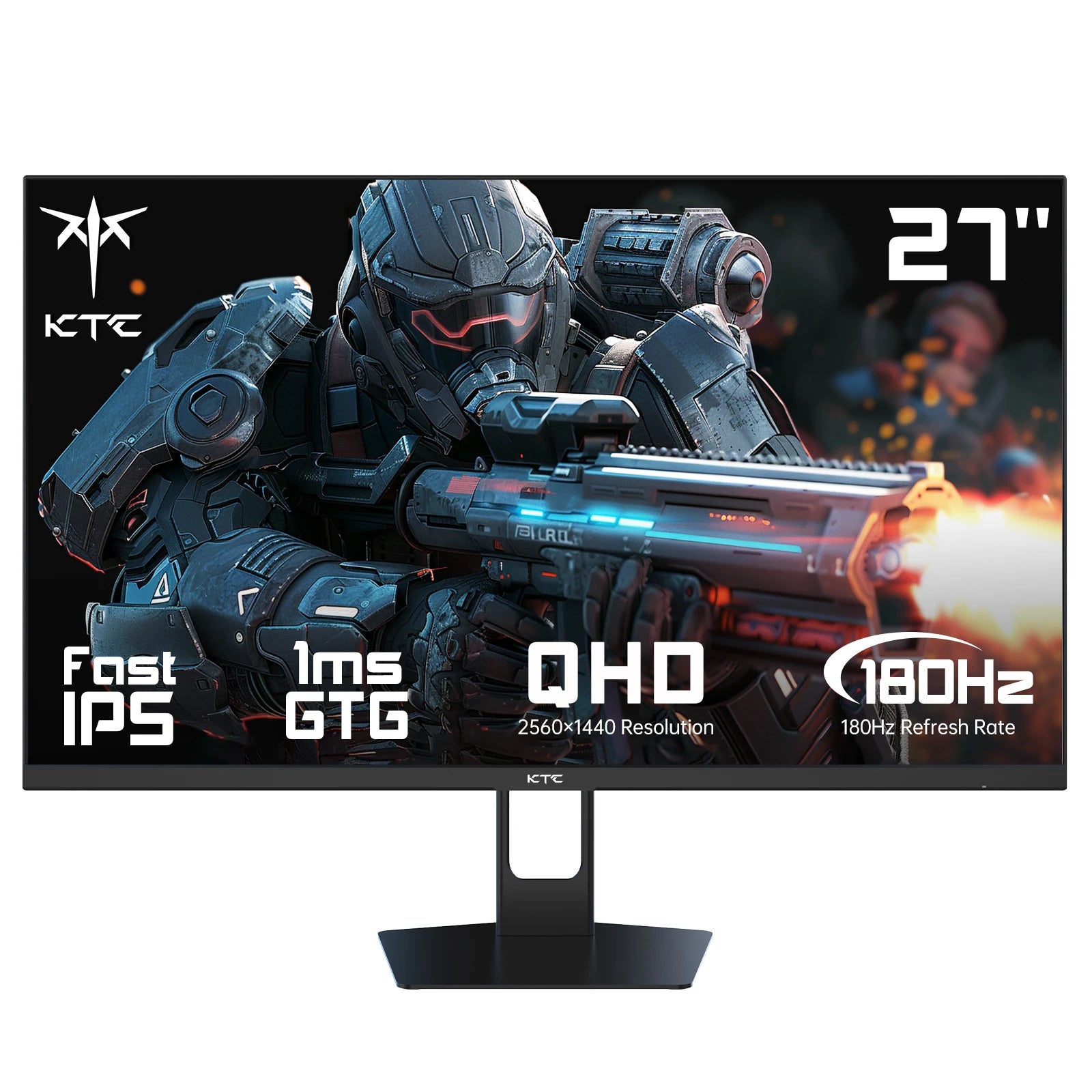 (H27T22 Upgraded Version)KTC H27T22C 27" Gaming Monitor 2560x1440 QHD 16:9 ELED 180Hz Fast IPS Panel Screen 1msGTG Response Time