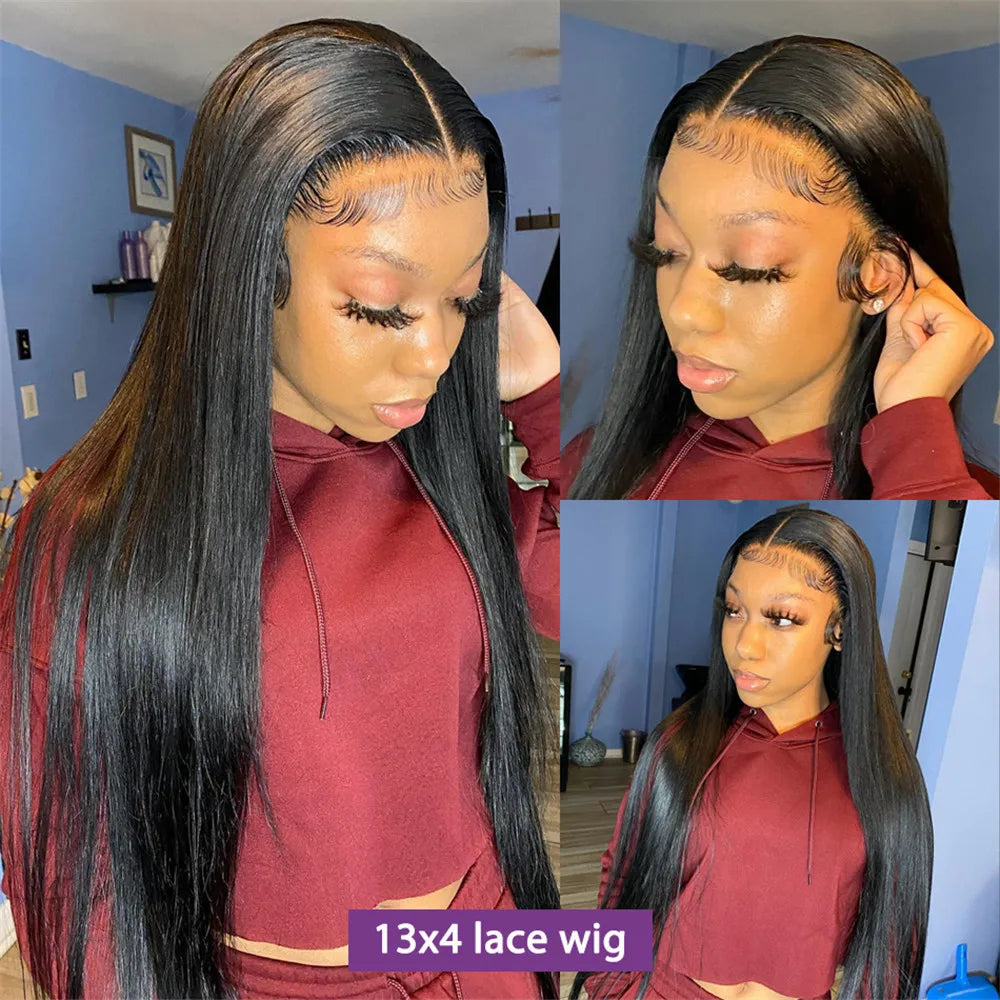 40 44 Inch 200 Density Bone Straight 13X6 Hd Lace Frontal Wigs 13X4 Lace Front Pre Plucked 100% Human Hair wigs For Black Women